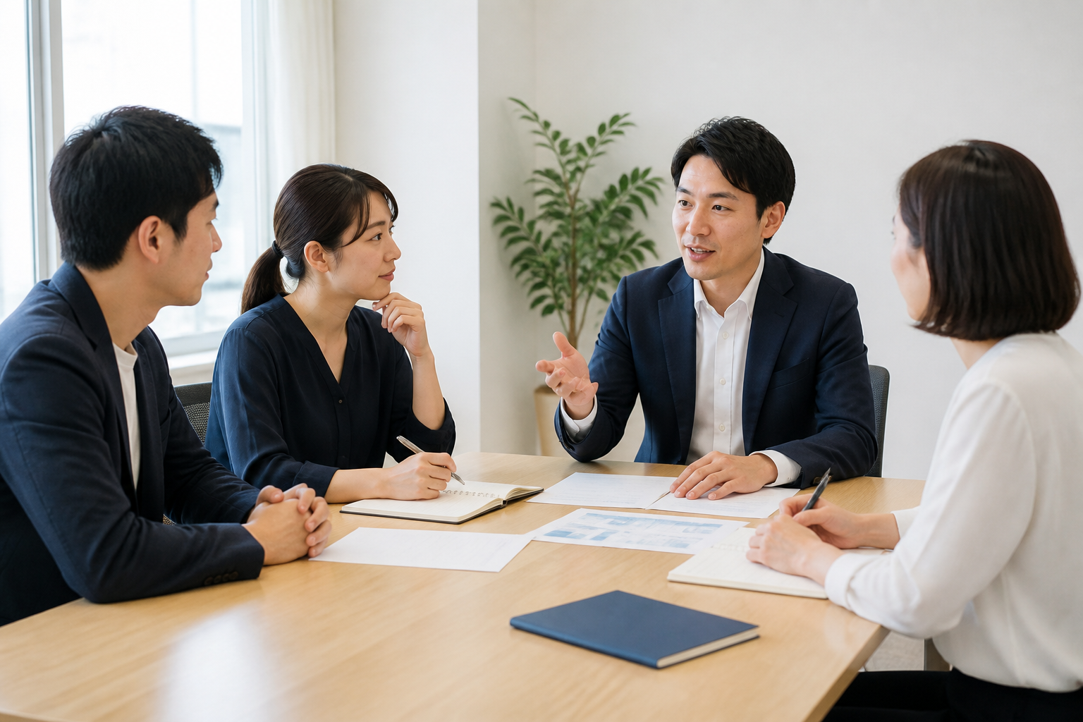 地方議員とスタッフが本人らしい発信方針を話し合う様子