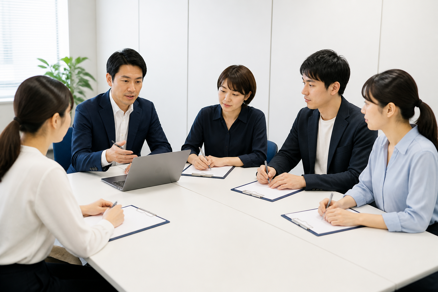 地方議員と事務所スタッフがSNS発信の確認体制を整える様子