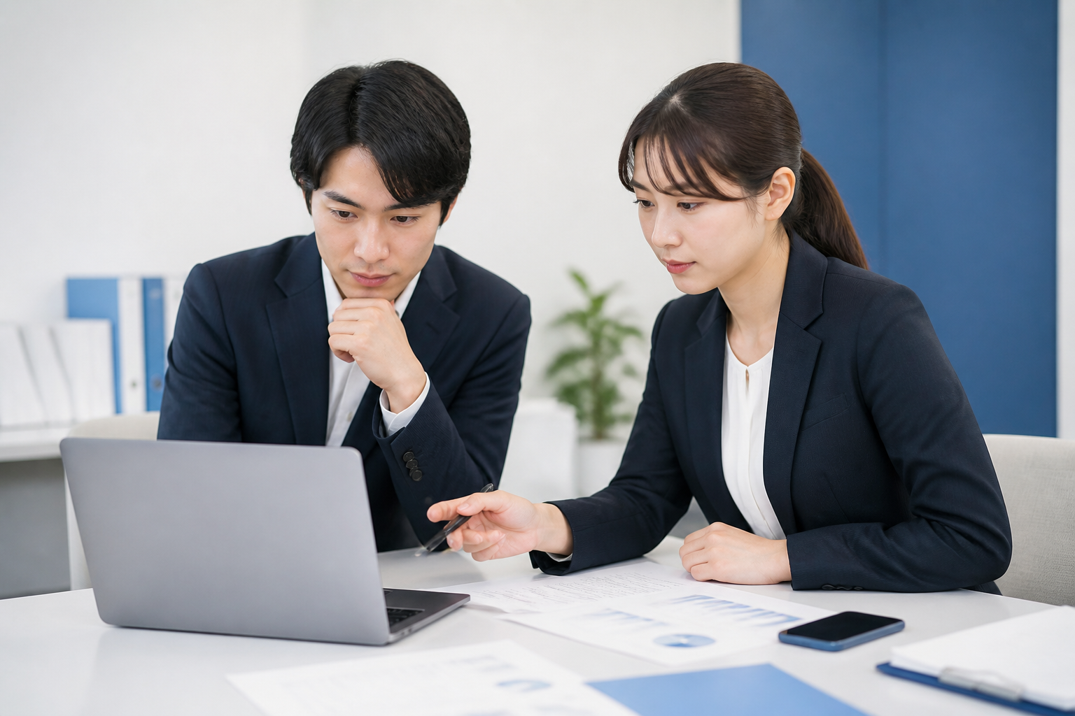 SNS投稿案を公開前に確認する議員事務所のスタッフ