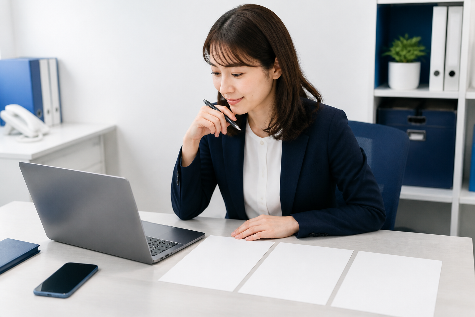 地方議員事務所でSNSごとの発信方針を検討する広報担当者