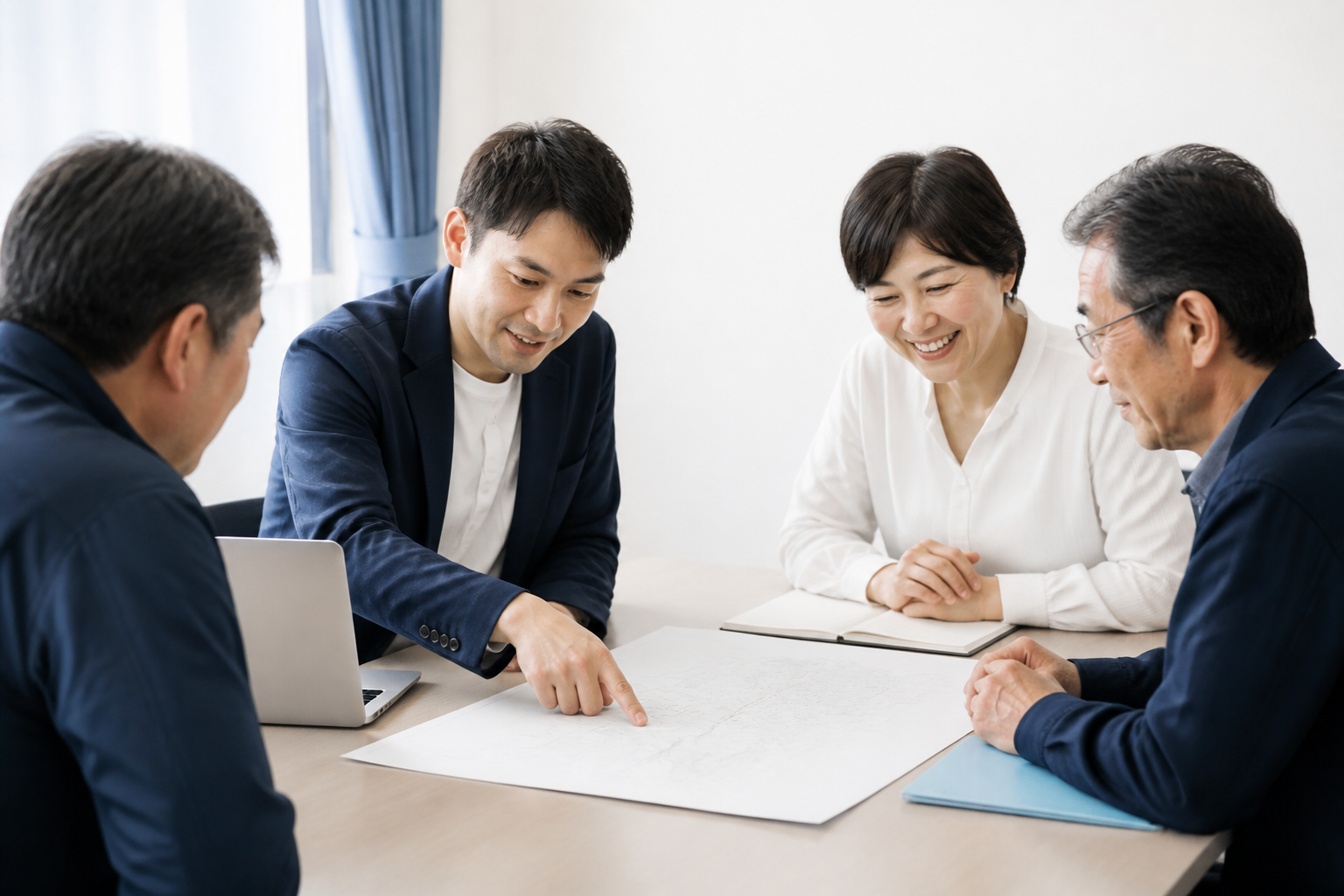 地域課題への対応経緯を関係者と整理する地方議員事務所の打ち合わせ