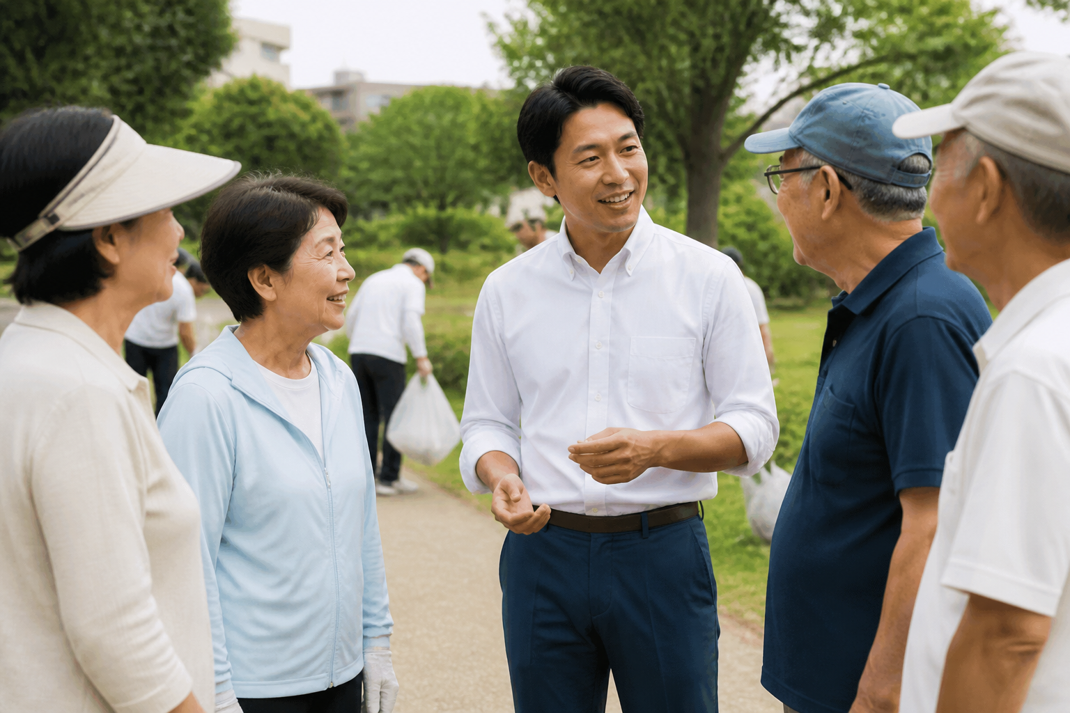 地域活動を通じて住民と交流する地方議員