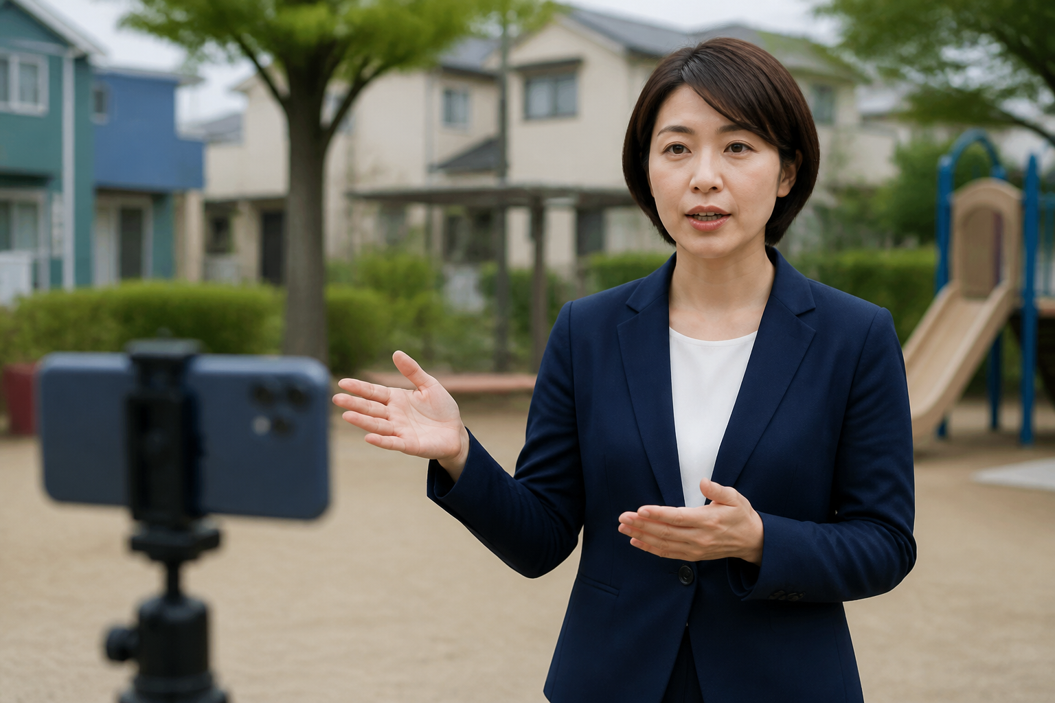 地域課題の結論を動画の冒頭で説明する地方議員