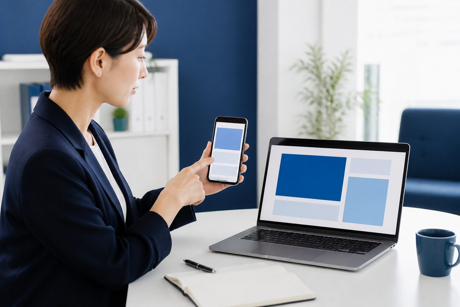 LINE本文と詳細ページへ情報を分けて確認する広報担当者