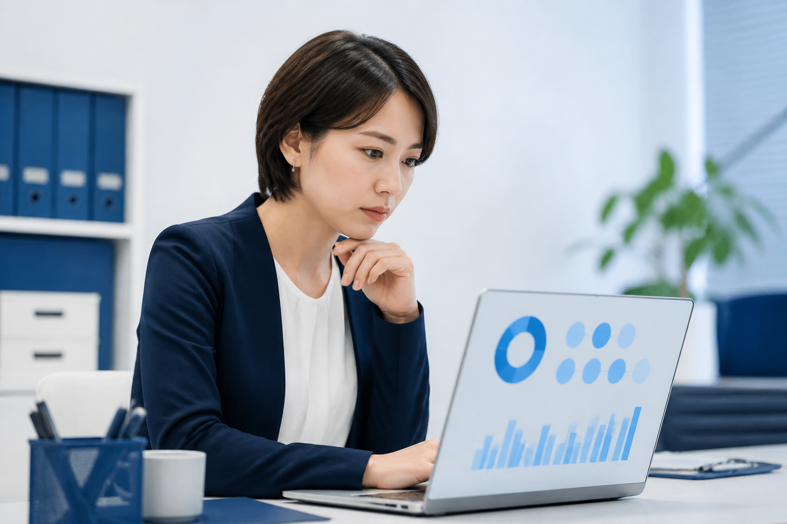 SNSの反応の内訳を確認する政治活動の広報スタッフ