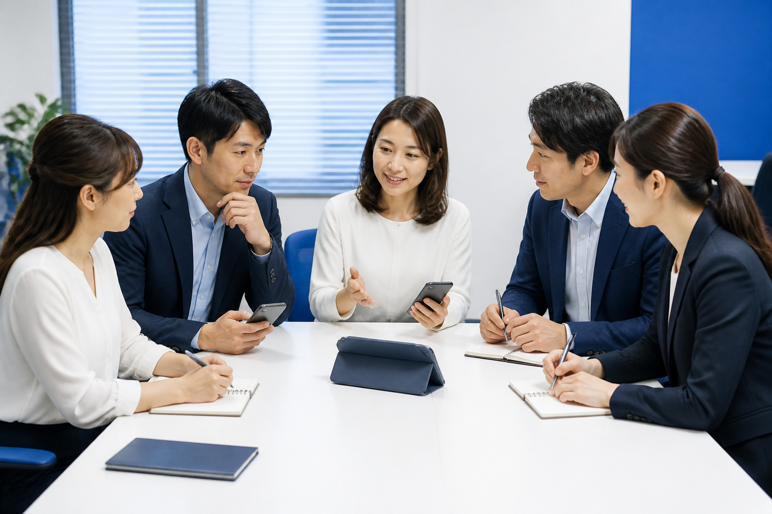 SNS動画の目的と対象住民を検討する地方議員事務所のスタッフ