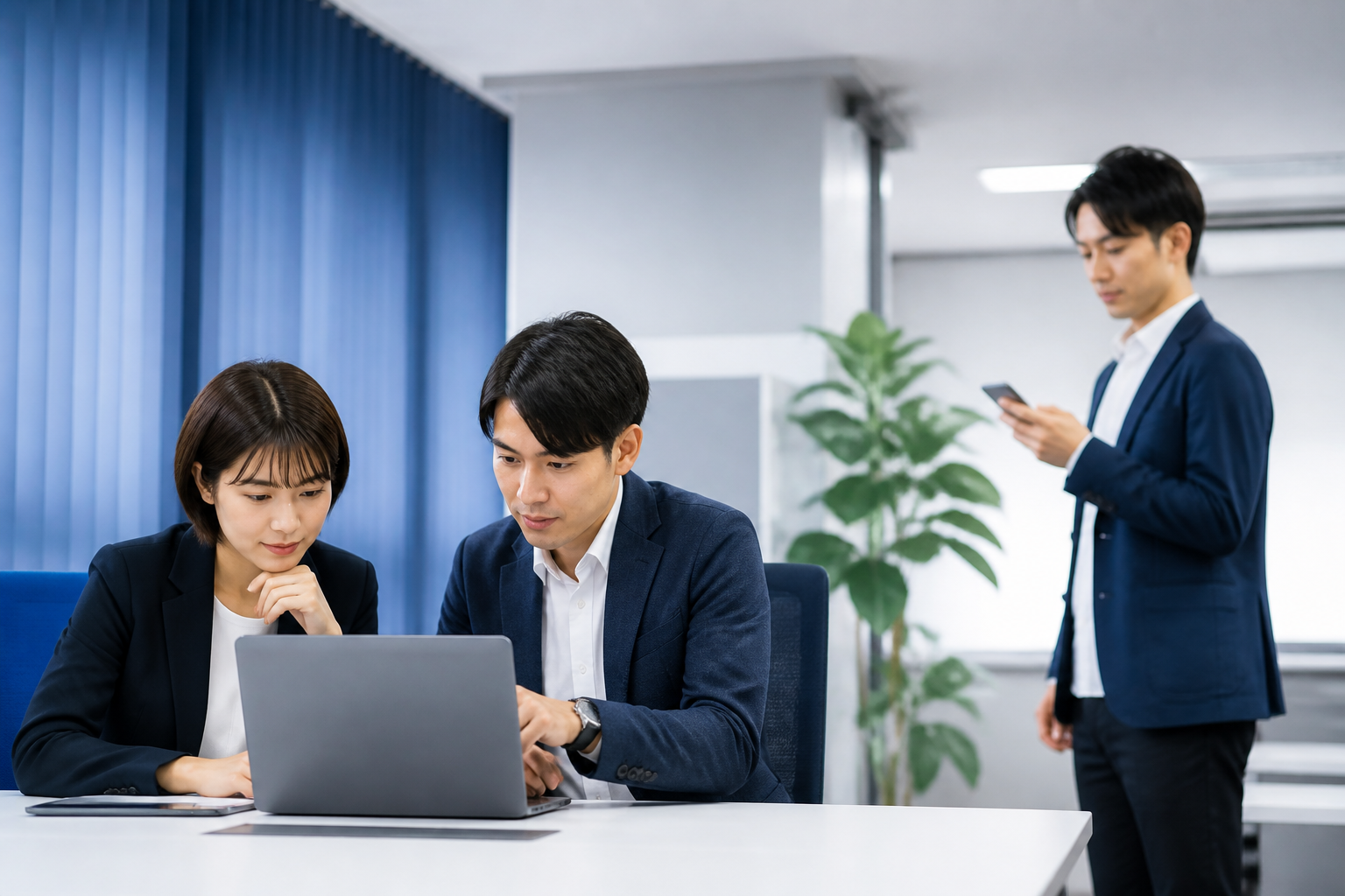 SNS投稿を公開前に確認する議員事務所のスタッフ