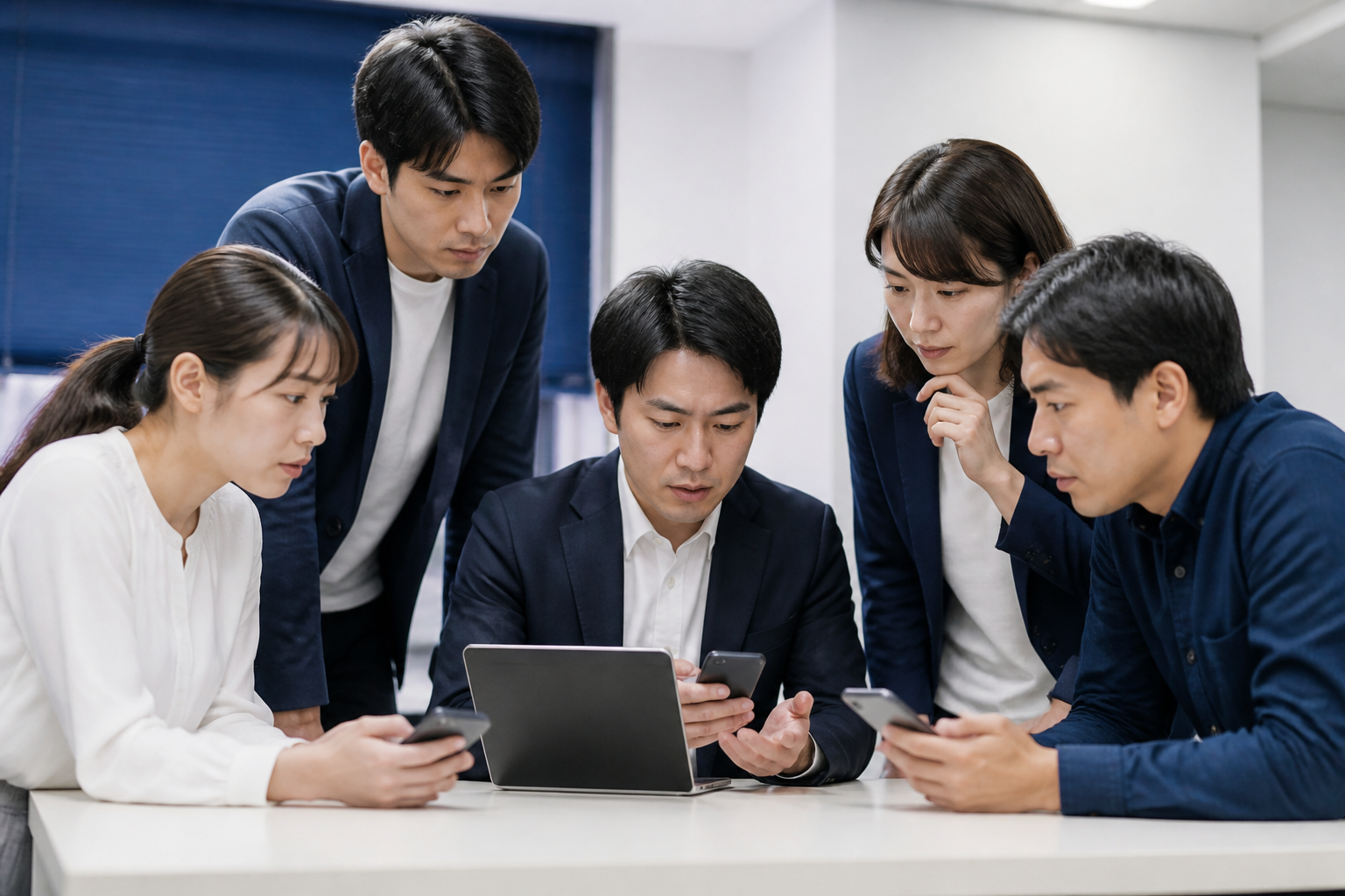 SNS投稿の訂正や緊急対応を協議する選挙事務所