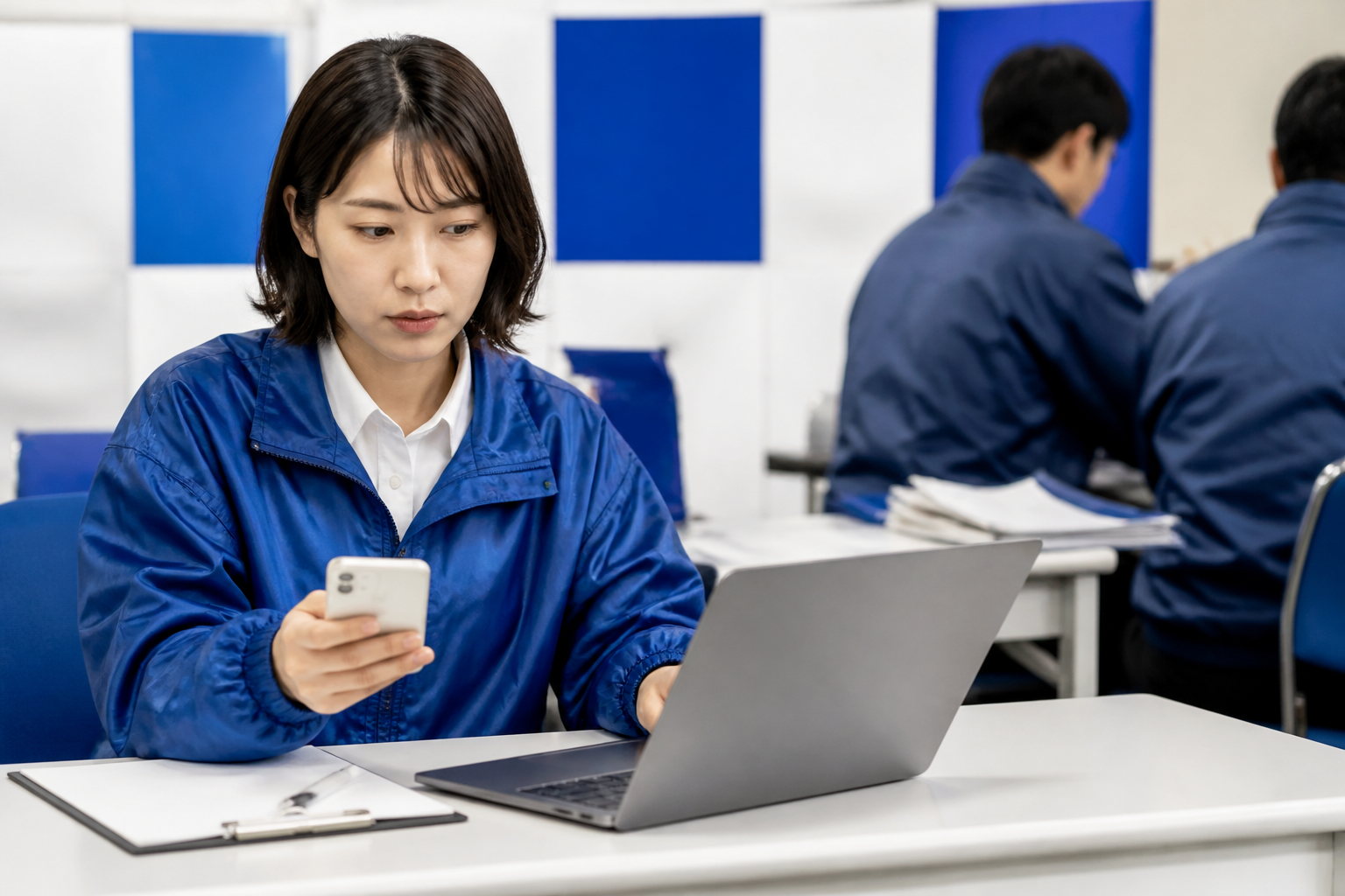 7日間の選挙に向けて投稿内容を確認する広報担当者