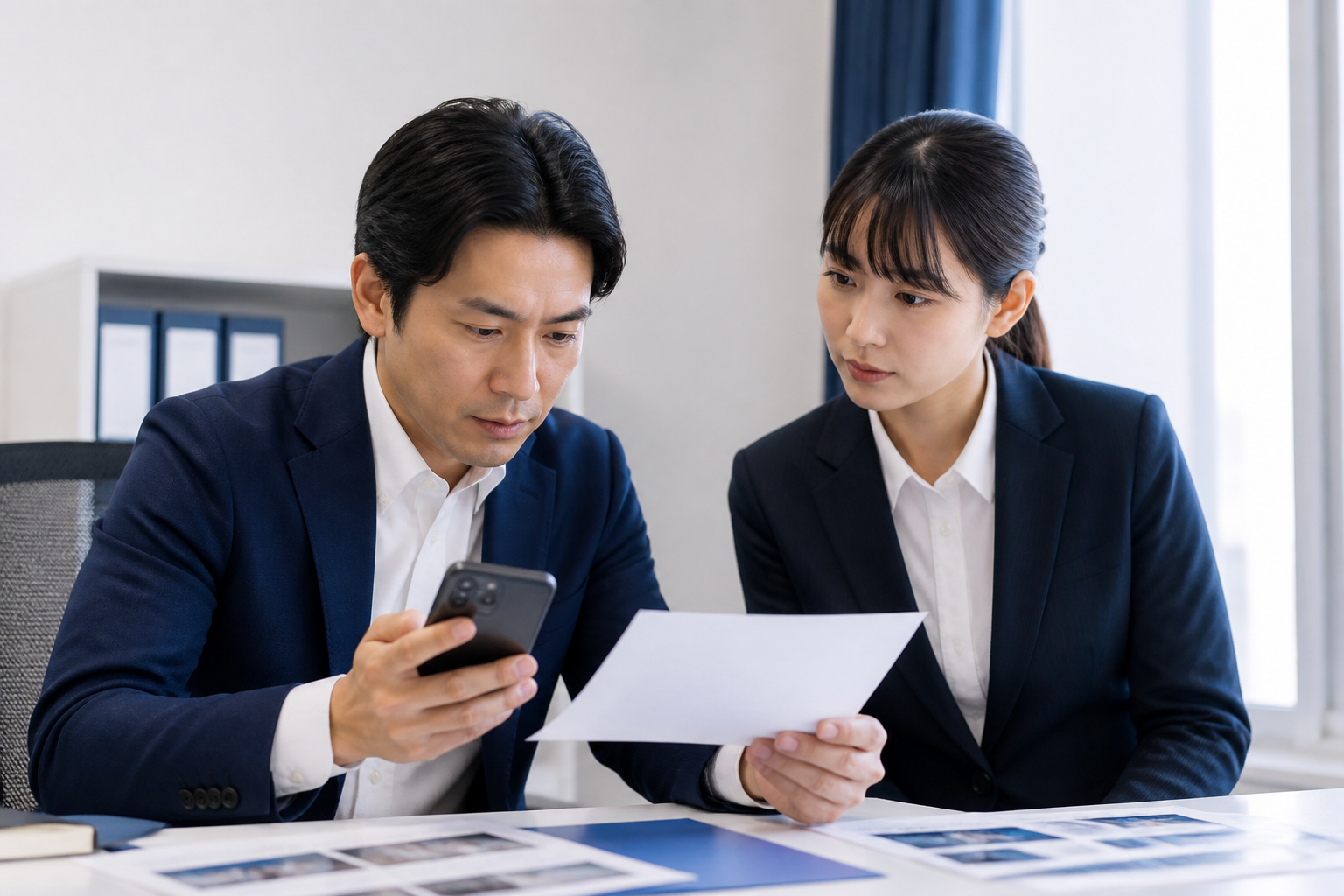 候補者と広報責任者が公開前に投稿内容とルールを確認する様子